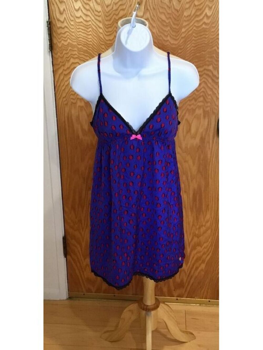 Vintage Juicy Couture Y2K Polka Dot Babydoll Slip Dress Sz. M